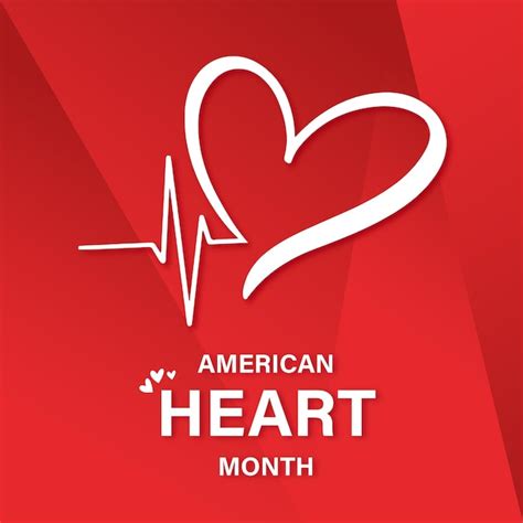 Premium Vector American Heart Month Art Illustration