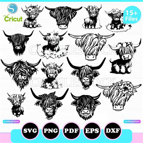 Heifer Cow SVG Files Highland Cow Heifer Svg Png Silhouette Cricut