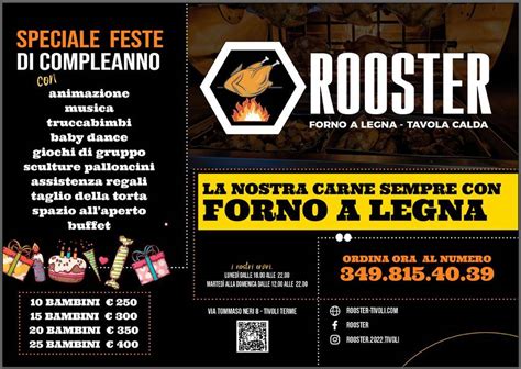 Menu Da Rooster Trattoria Arrosto A Legna Pizza Ristorante Tivoli Terme