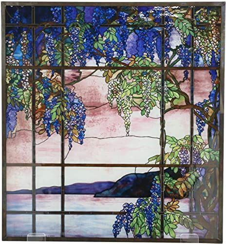 Homdec Louis Comfort Tiffany Window View Of Oyster Bay Stained Glass Panel Decor Stained Glass