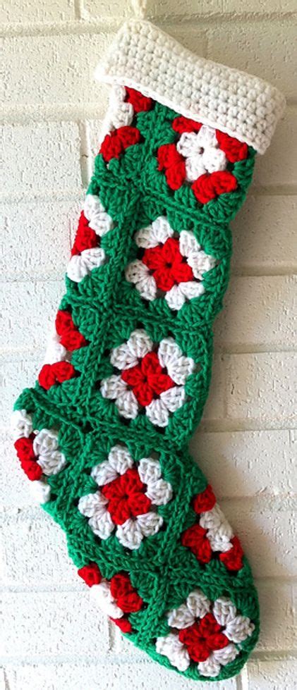 Free Pattern Easy To Crochet Granny Square Stocking Daily Crochet