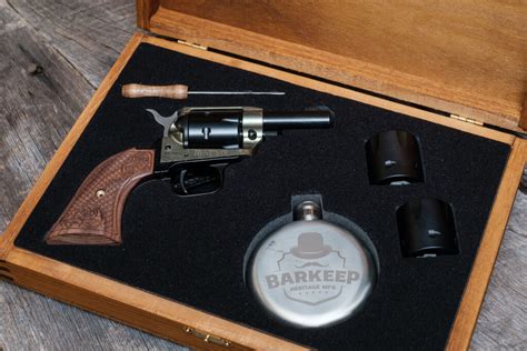 Heritage Barkeep 22lr Revolver Includes Flask Shot Glasses And Cedar Box Bk22ch2kit City