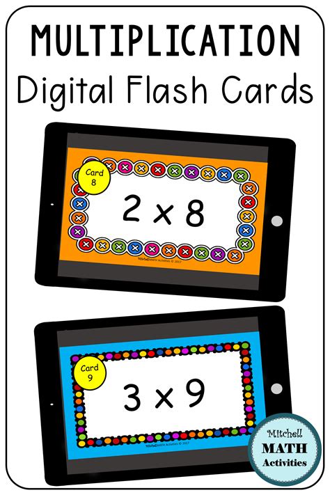 Digital Multiplication Flash Cards For Fact Fluency Practice Bundle