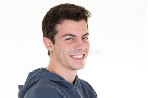 Portrait Of Guy Handsome Smiling Young Man Isolated On White Background