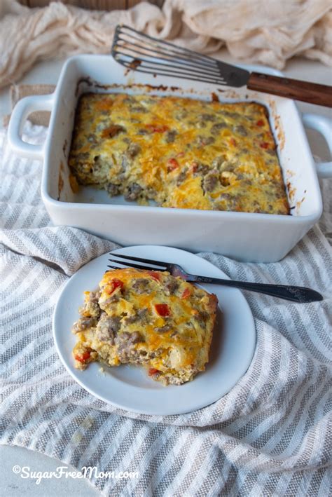 Low Carb Keto Breakfast Casserole With Sausage And Cheese Gluten Free