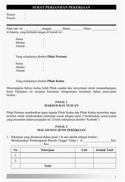 Pdf Contoh Kontrak Kerja Bangunan Rumah Unbrick Id