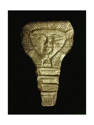 'Sheet gold relief mask of the goddess Hathor, Ancient Egyptian, 2nd ...