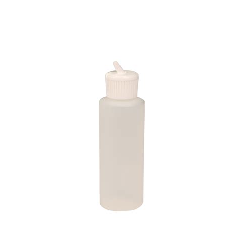 4 Oz Natural HDPE Cylindrical Sample Bottle With 24 410 White Ribbed