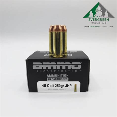 Ammo Inc 45 Colt 250 Gr Jhp Evergreen Ballistics