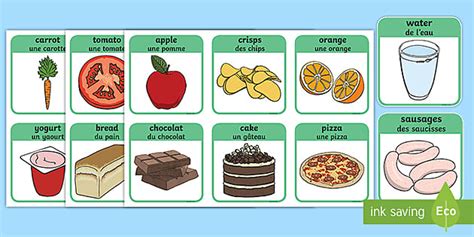 Flashcards Les Aliments Sains Et Malsains Twinkl