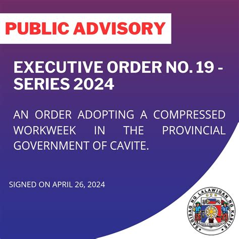 Executive Order No 19 Series Of 2024 Cavite