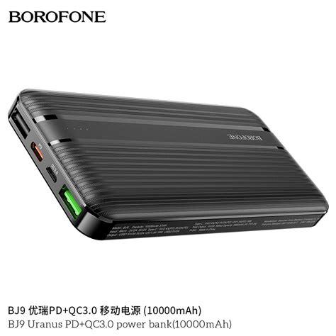 Borofone Bj9 Urano Pd Qc3 0 Power Bank 10000 Mah Colores Negro