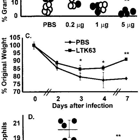 LTK63 Prevents Pulmonary Eosinophilia During Infection LTK63 Or PBS