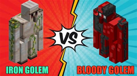 Iron Golem Vs Bloody Golem Fight In Minecraft Minecraft Mob Battle