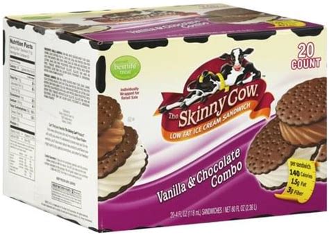 Skinny Cow Low Fat, Vanilla & Chocolate Combo Ice Cream Sandwich - 20 ...