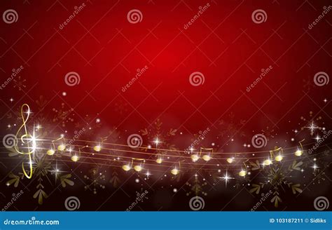 Christmas Background Decorated with Music Notes Stock Illustration ...