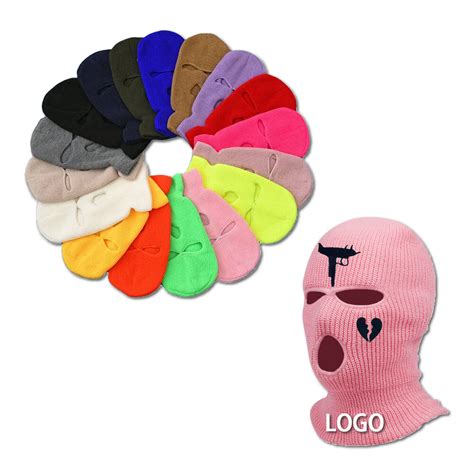 Winter Ski Fashion Design 3 Hole Thermal Reversible Custom Embroidered