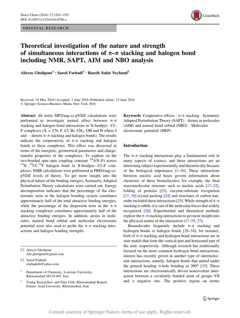 Theoretical Investigation Of The Nature And Strength Of Simultaneous