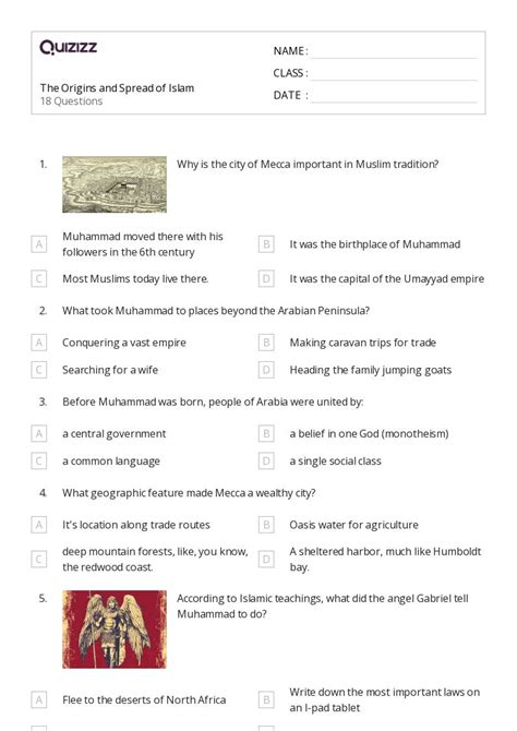 50 Origins Of Islam Worksheets On Quizizz Free And Printable