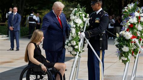 Trump Lays Wreaths At Arlington On Attack Anniversary Bashes Harris