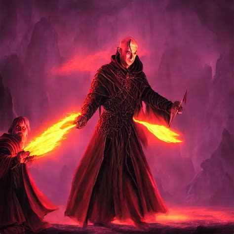 A Wotc Dnd Archmage Wizard Spellcasting Fire Magic Stable Diffusion