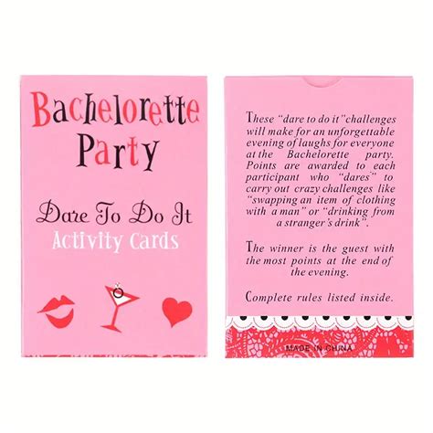 Bachelorette Party Dare Card Funny Game Card Girl Hen Night Temu