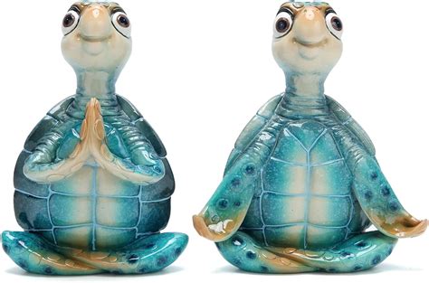 Amazon Hodao Pcs Turtle Yoga Figurines Decorations Summer