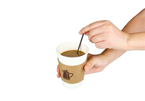 Pack Oz Disposable Hot Paper Coffee Cups Lids Sleeves Stirrers