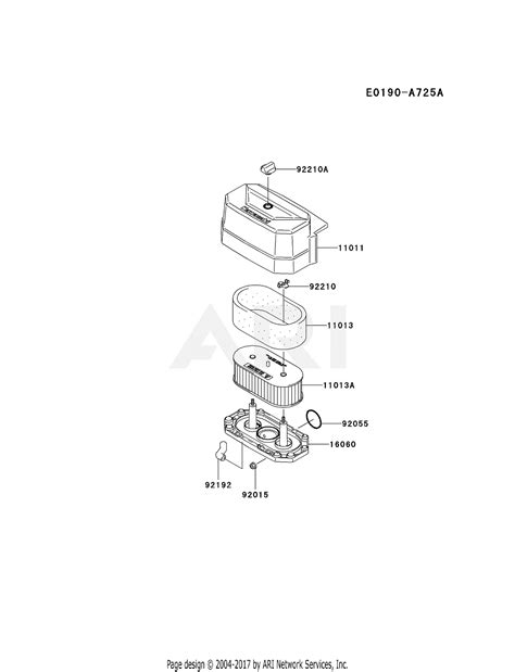 Kawasaki Fh541v Bs32 4 Stroke Engine Fh541v Parts Diagram For Air Filter Muffler