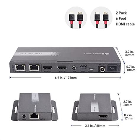 Cable Matters 4K 1x2 HDMI Extender Splitter (4K HDMI Over Ethernet ...