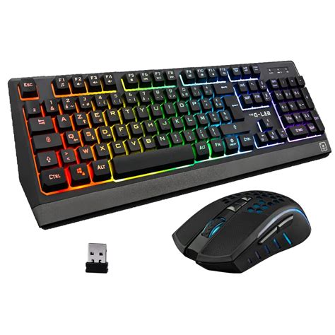 The G Lab Combo Tungsten Ensemble Clavier Et Souris Gamer Sans Fil