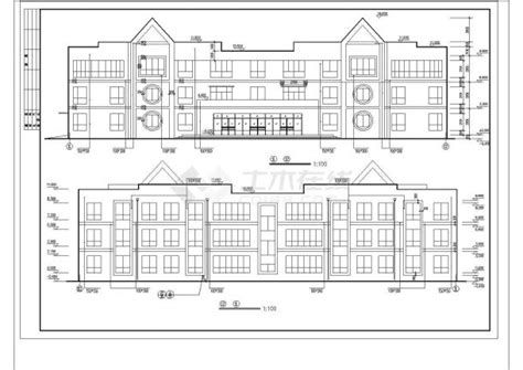 6班幼儿园建筑施工图cad幼儿园土木在线