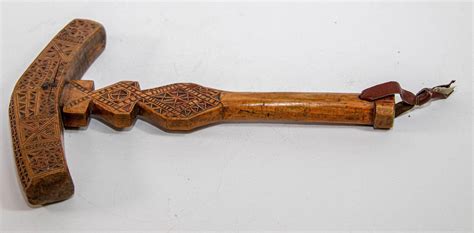 Moroccan Berber Wooden Sugar Hammer Marteau A Sucre Deggaga For Sale At