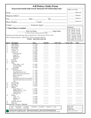 Fillable Online Allen Ca Uky Pottery Form Allen County Cooperative