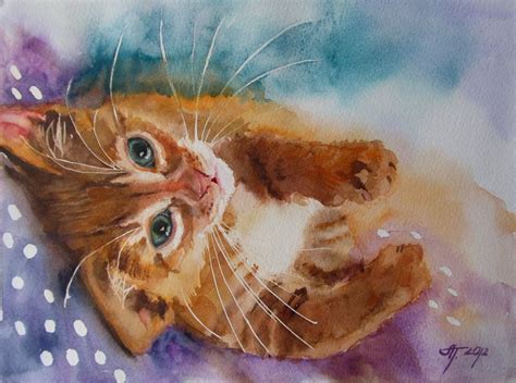 Original Aquarell K Tzchen Aquarell Katze Katzen Aquarell