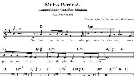 Muito Perdoais Comunidade Shalom Partitura Ato Penitencial