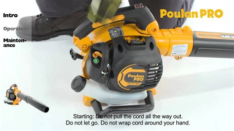 Poulan Pro Blower Operation Youtube