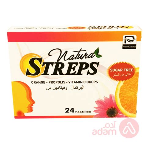 Natural Streps Orange Propolis Vitamin C Sugar Free Lozenge