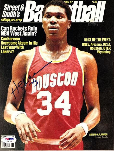 HAKEEM OLAJUWON Signed Autographed Magazine HOUSTON ROCKETS PSA DNA