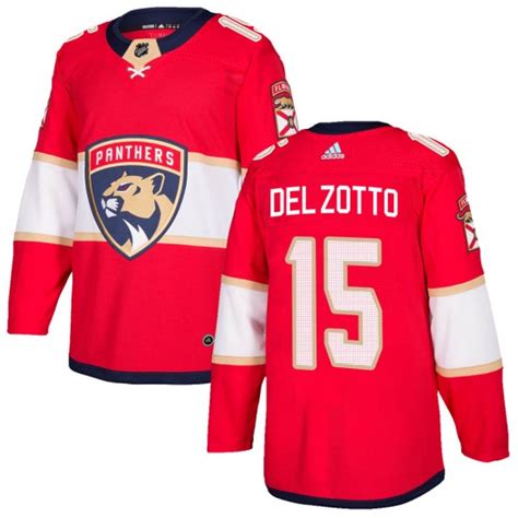 Adult Authentic Florida Panthers Michael Del Zotto Red Home Official