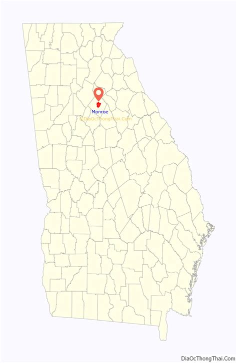 Map of Monroe city, Georgia - Thong Thai Real