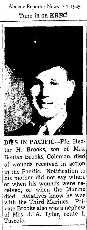 Pfc Hector Howard Brooks 1925 1944 Homenaje De Find A Grave