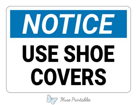 Printable Use Shoe Covers Notice Sign