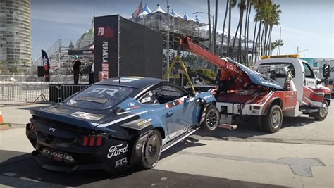 S650 Ford Mustang RTR Drift Car Crashes Into Wall: Video