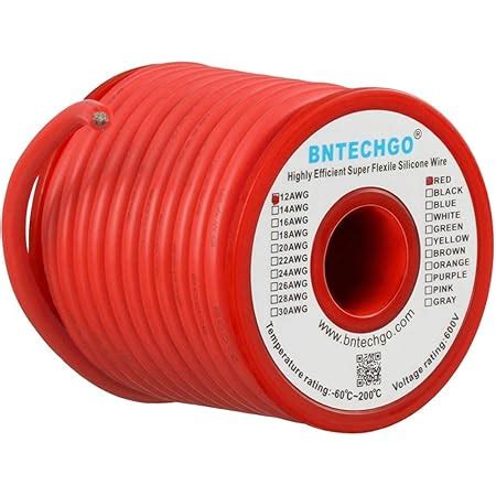 Bntechgo Gauge Silicone Wire Spool Red And Black Each Ft Flexible