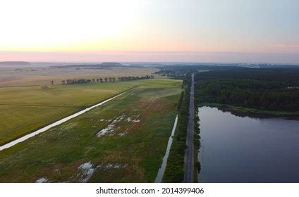 Aerial View Waterways Dam Sunrise Stock Photo 2014399406 | Shutterstock