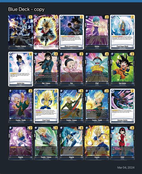 Blue Deck - copy Dragon Ball Super Card Game Fusion World Deck ...