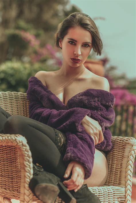 Women Bare Shoulders Ruben Cid 500px Purple Clothing Stockings