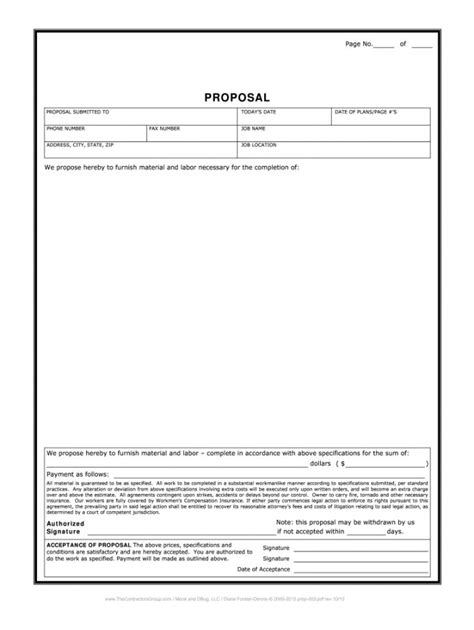 Masonry Bid Proposal Template Proposal Templates Free Proposal