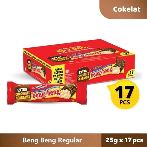 Jual Beng Beng Wafer Extra Chocolate Dan Caramel 1 Box Isi 25 G X 17